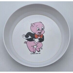 Looney Tunes Melamine Vintage Children Bowl Porky Pig Warner Bros 5.5in Diameter